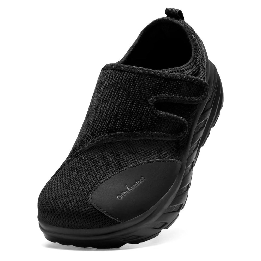 OrthoComfoot Men's Orthopedic Diabetic Extra Wide Walking Shoes:‎ Black Size 11X